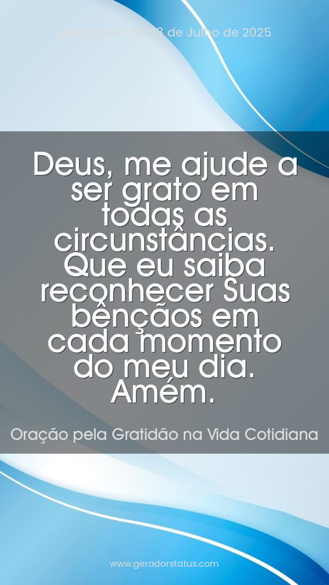 Status do dia: Oração Cristã
