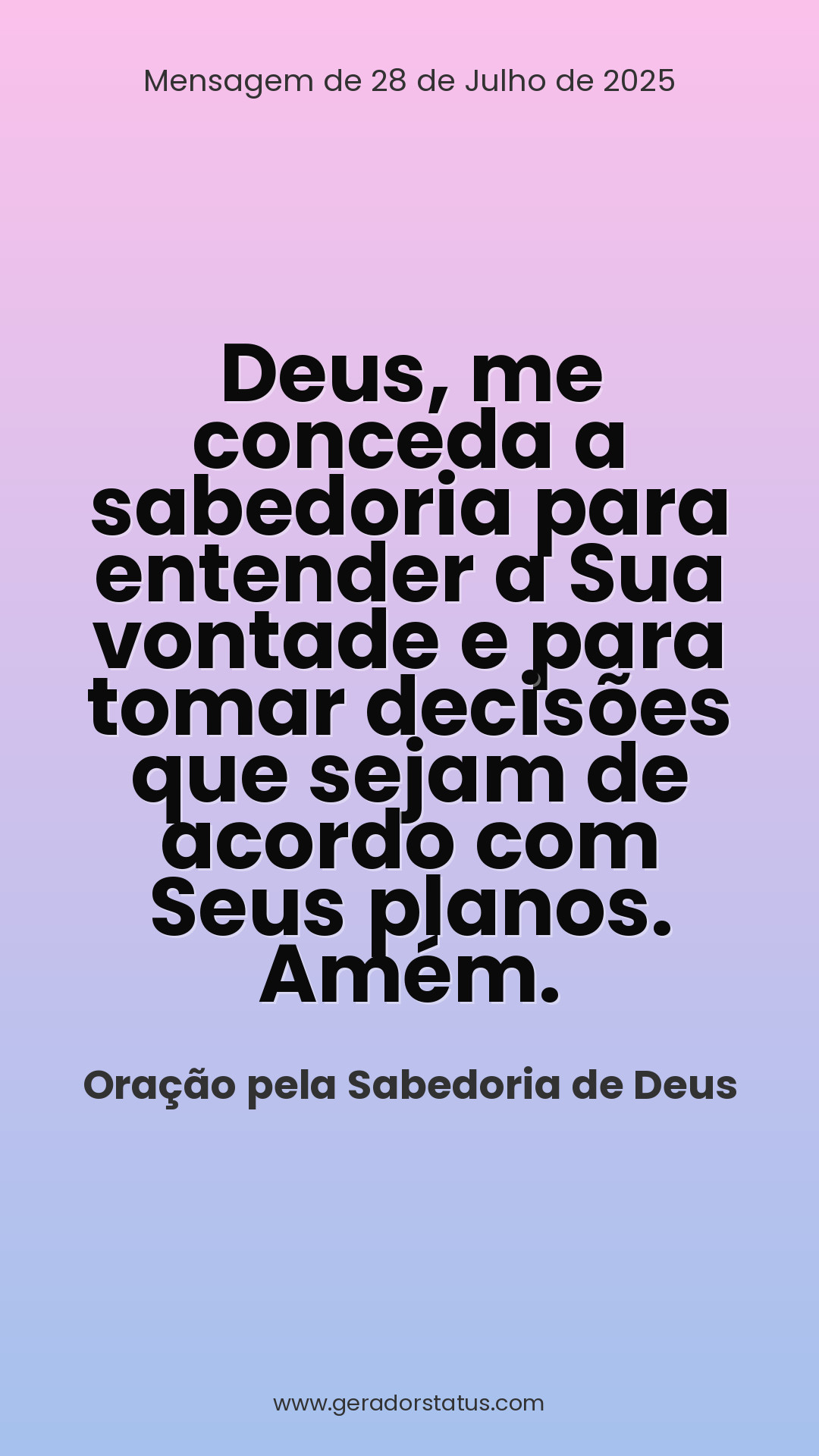 Status do dia: Oração Cristã