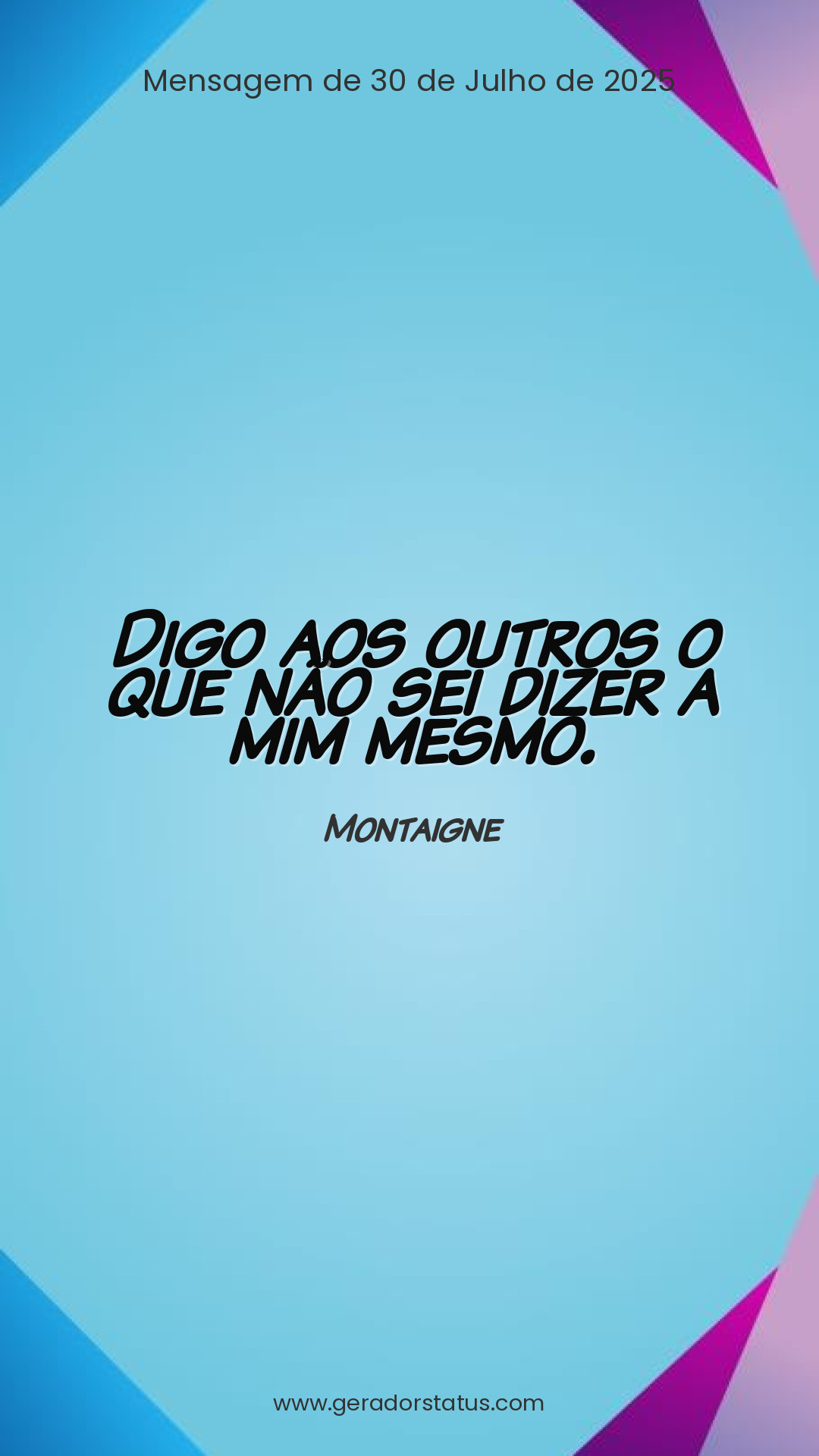 Status do dia: Reflexão