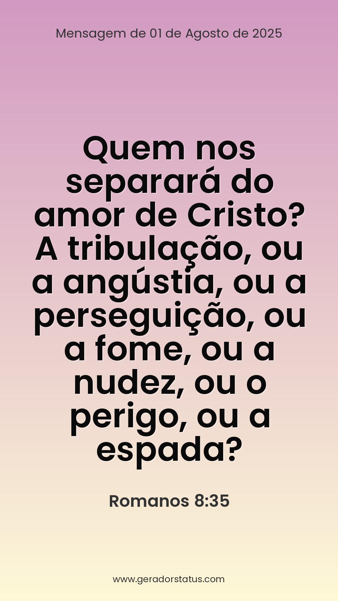 Status do dia: Versículo