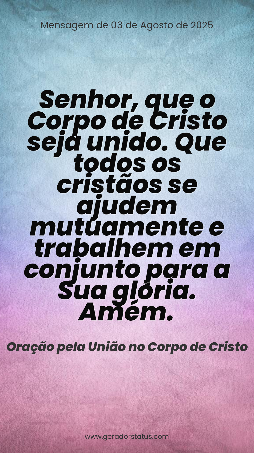 Status do dia: Oração Cristã