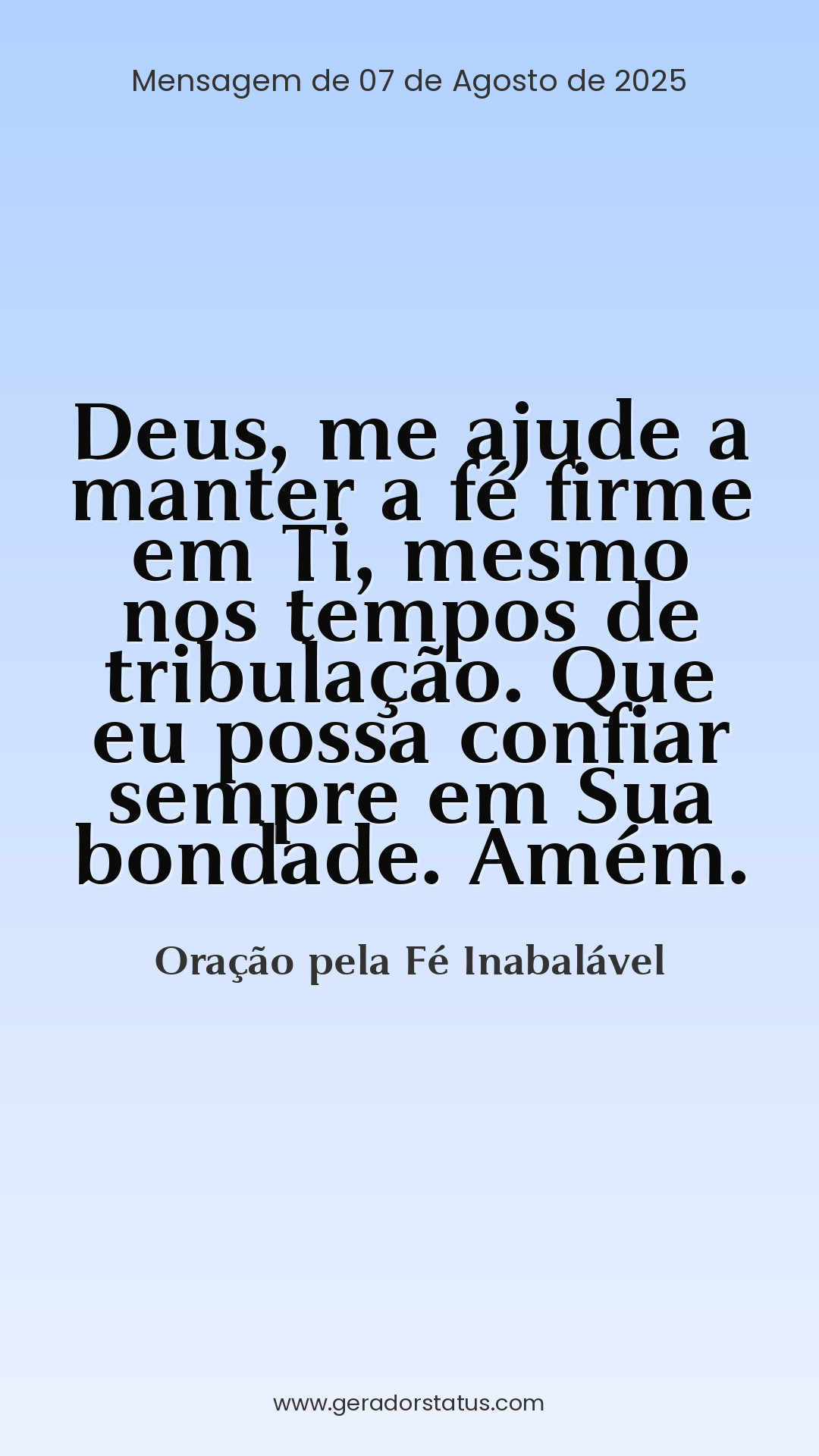 Status do dia: Oração Cristã