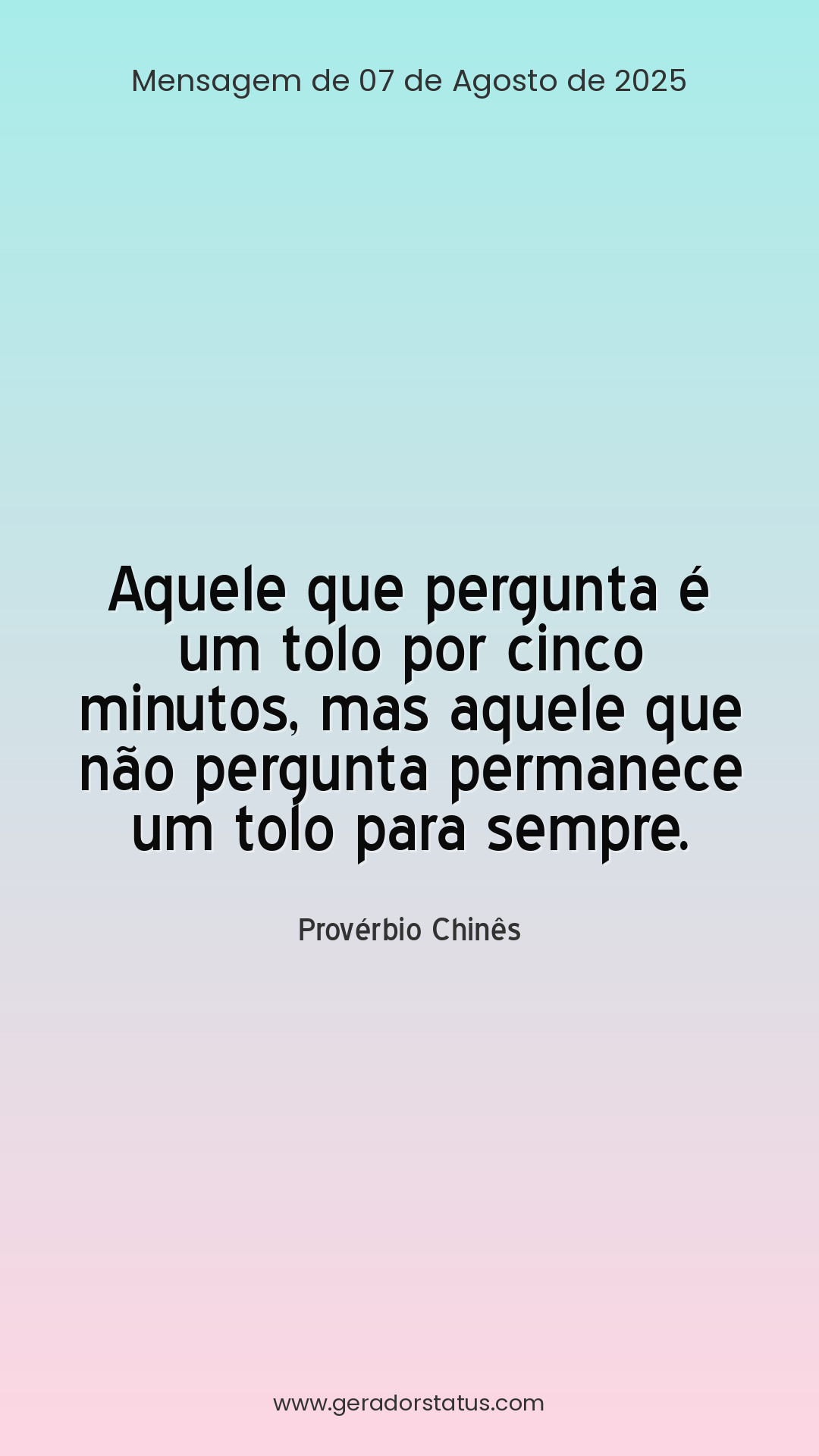 Status do dia: Reflexão