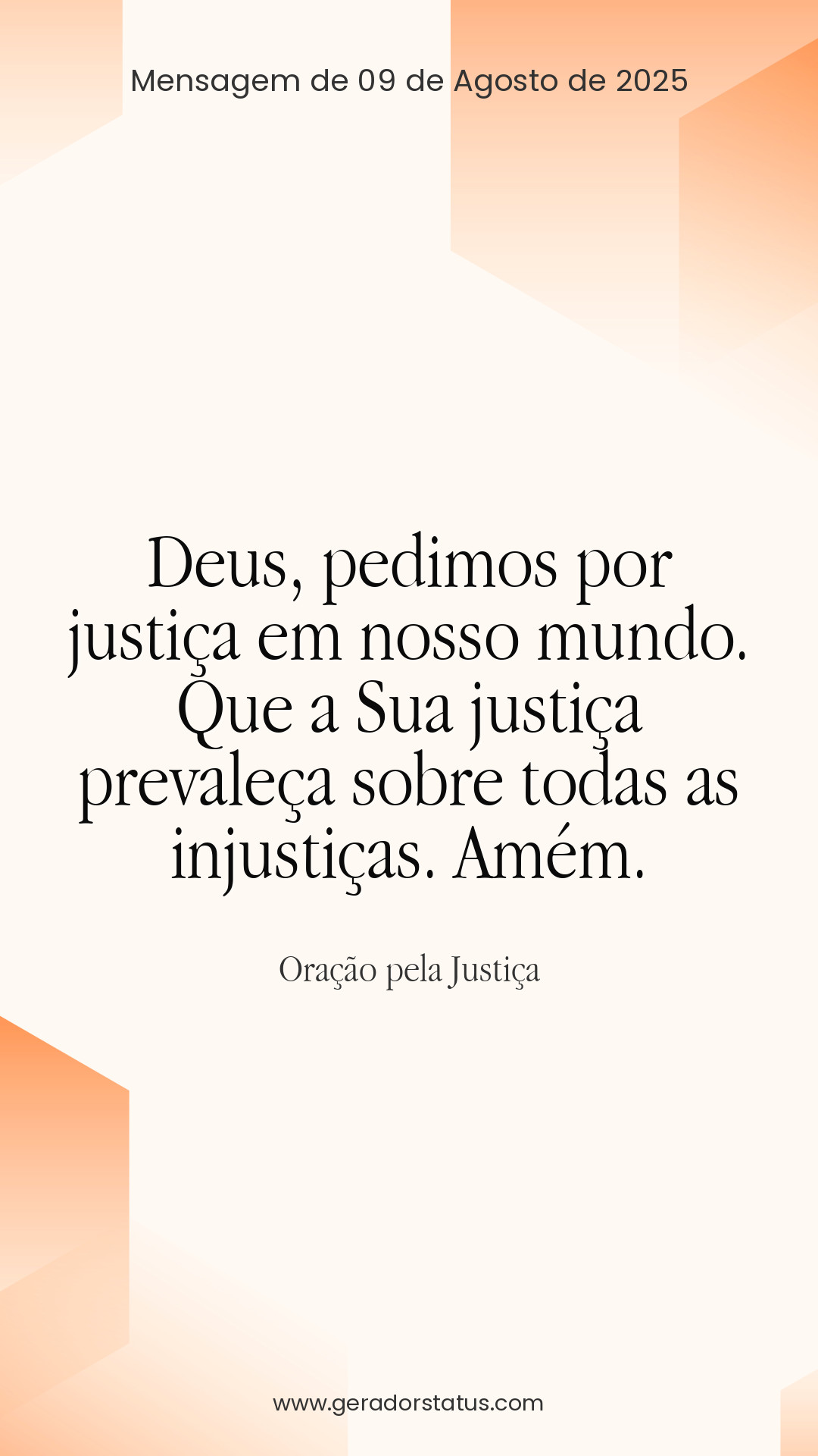 Status do dia: Oração Cristã