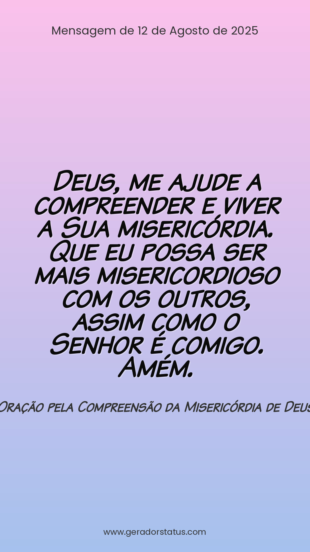 Status do dia: Oração Cristã