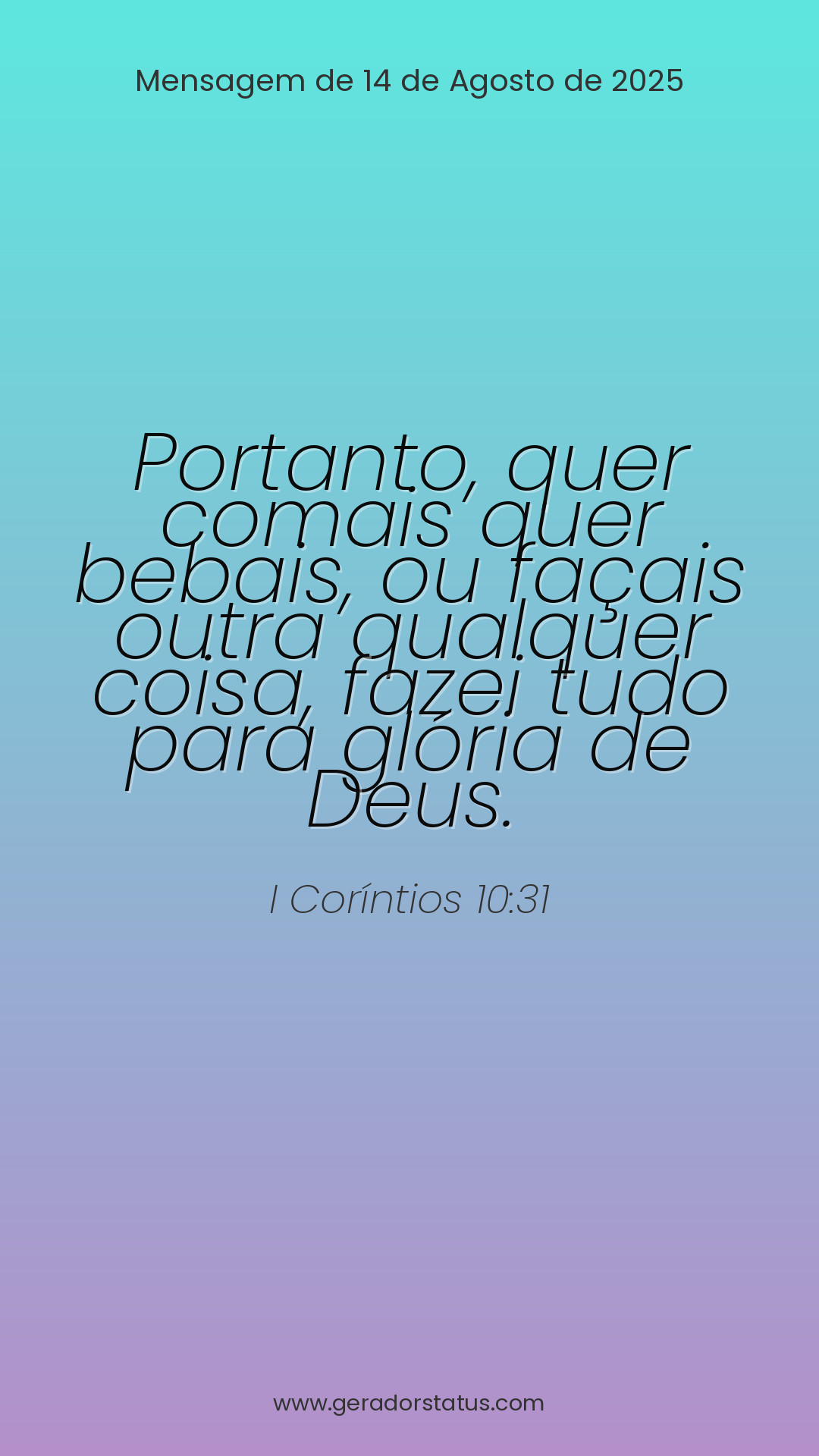 Status do dia: Versículo