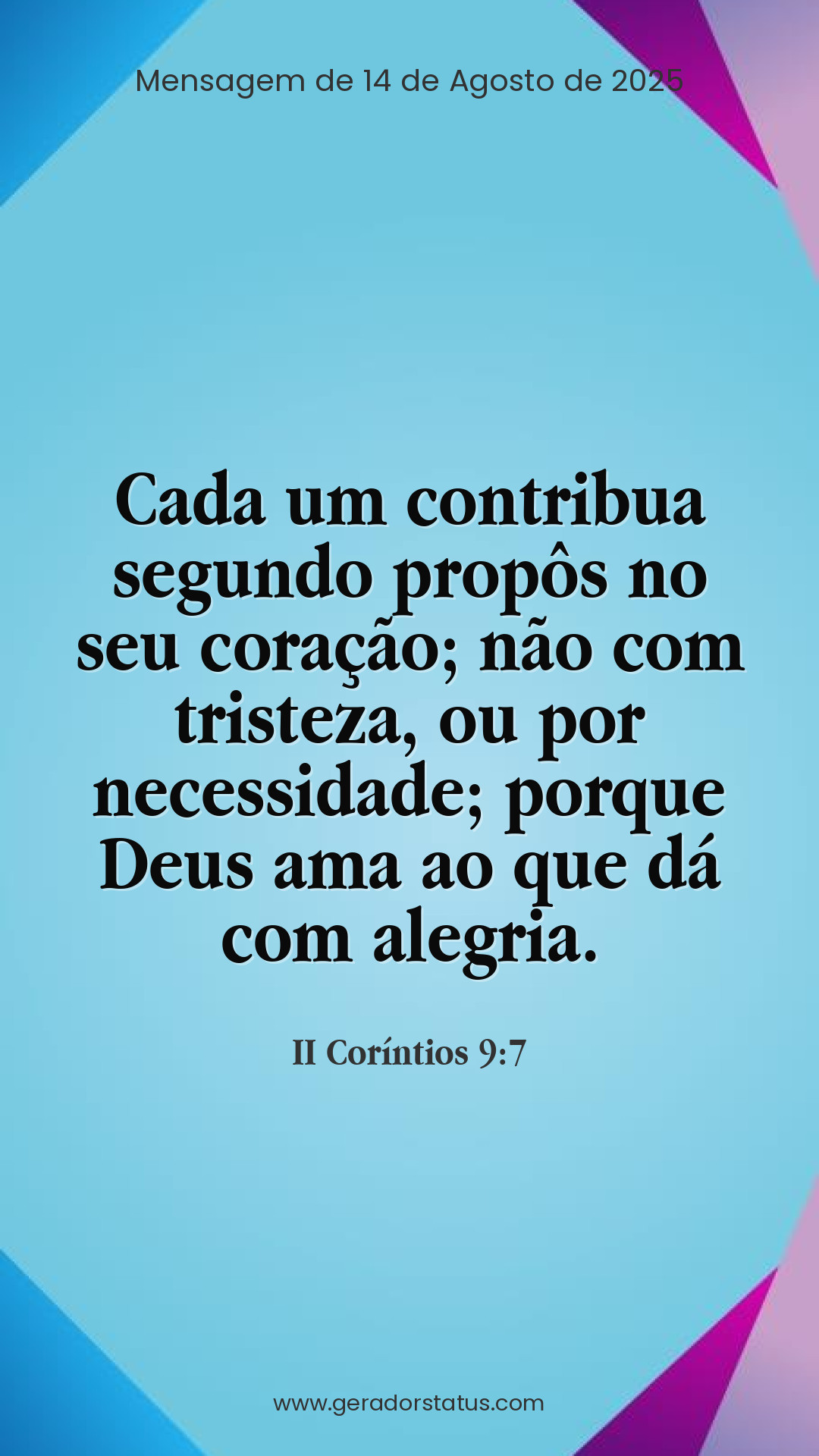 Status do dia: Versículo