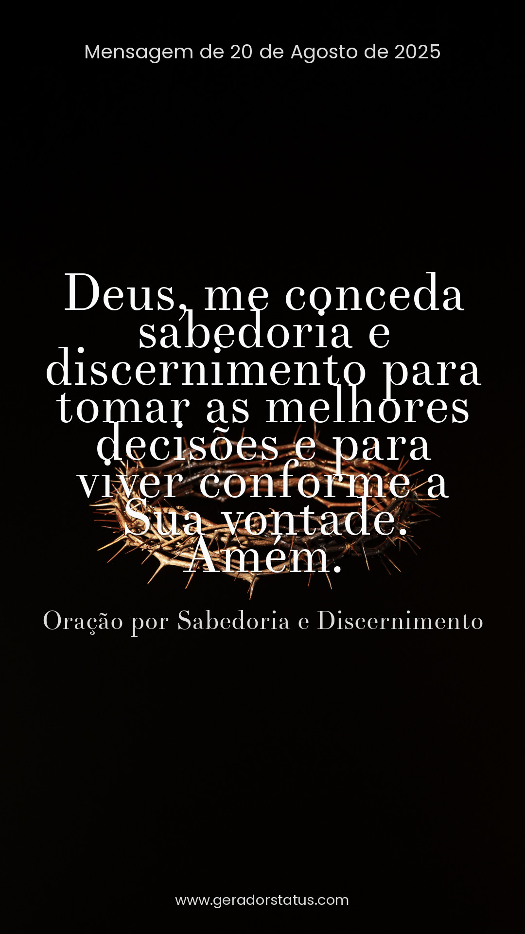 Status do dia: Oração Cristã