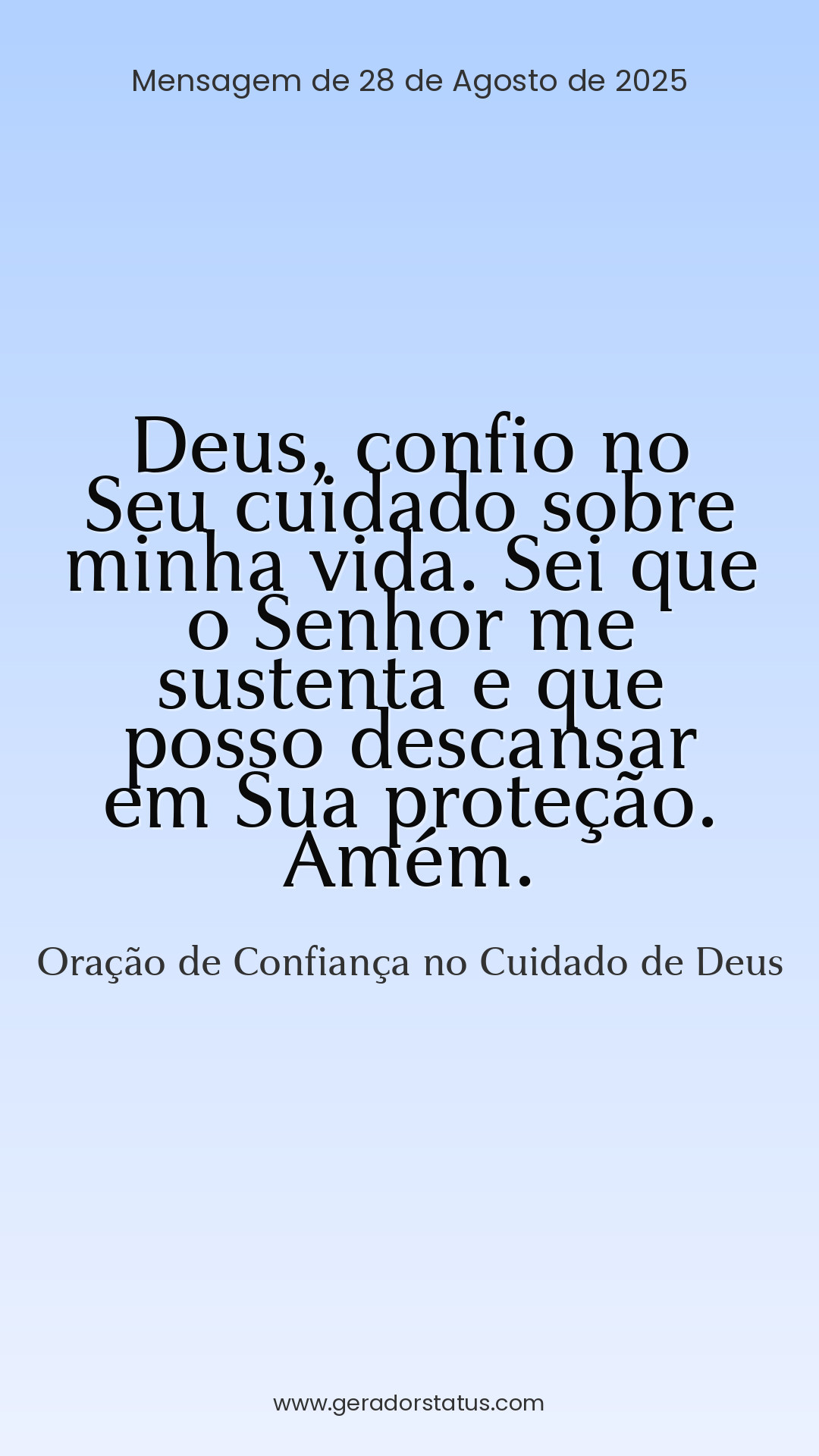 Status do dia: Oração Cristã