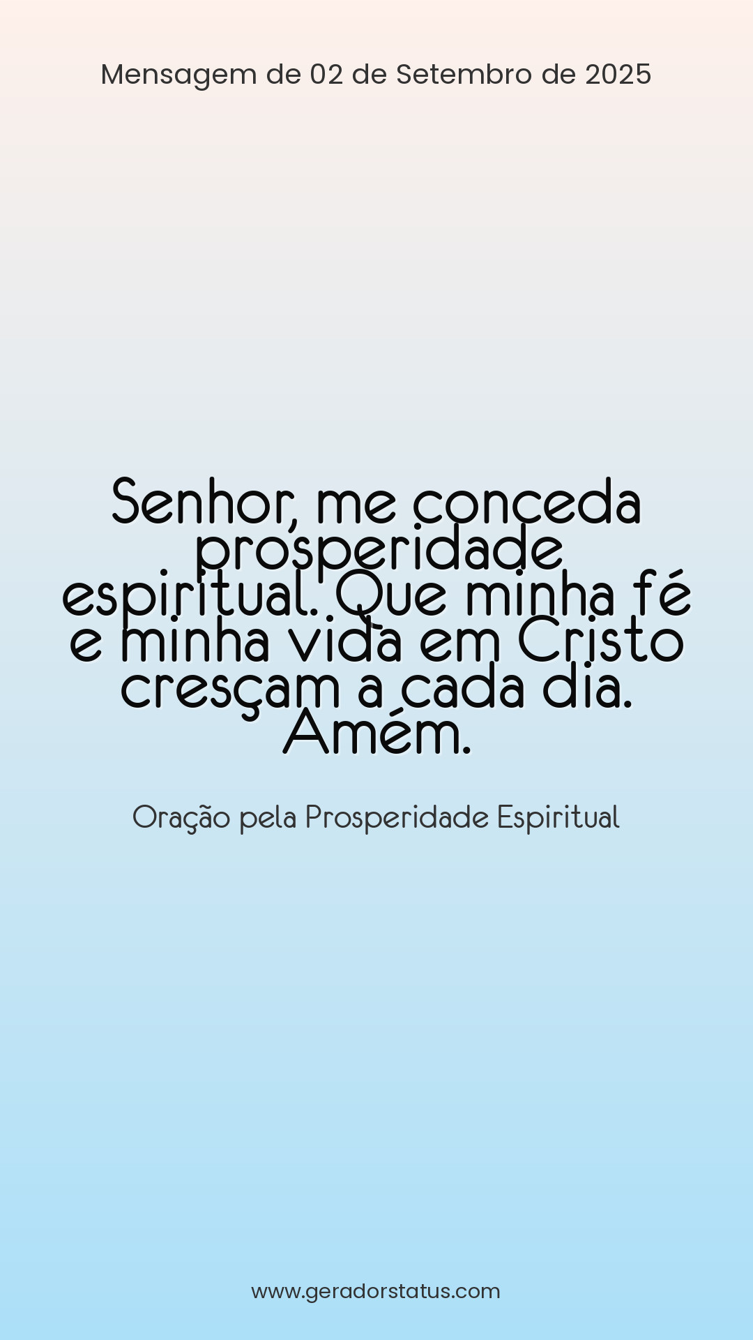 Status do dia: Oração Cristã