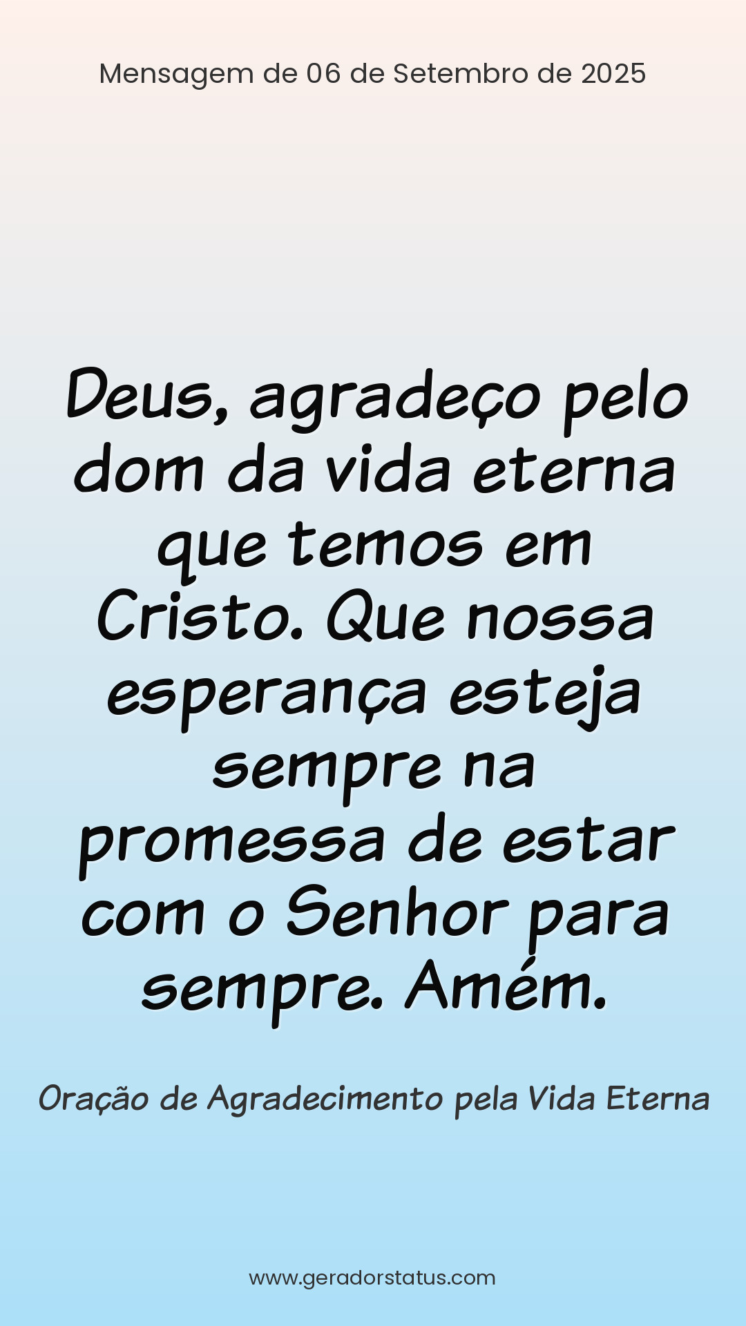 Status do dia: Oração Cristã