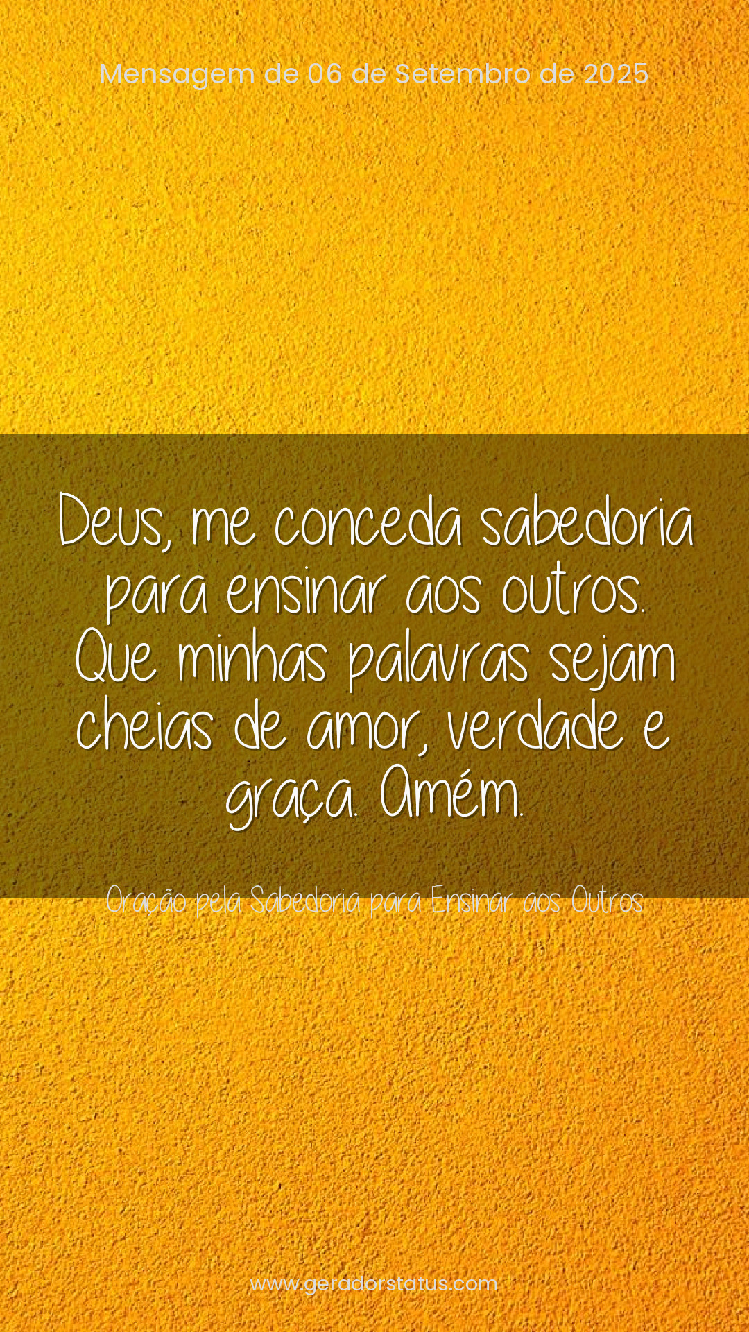 Status do dia: Oração Cristã