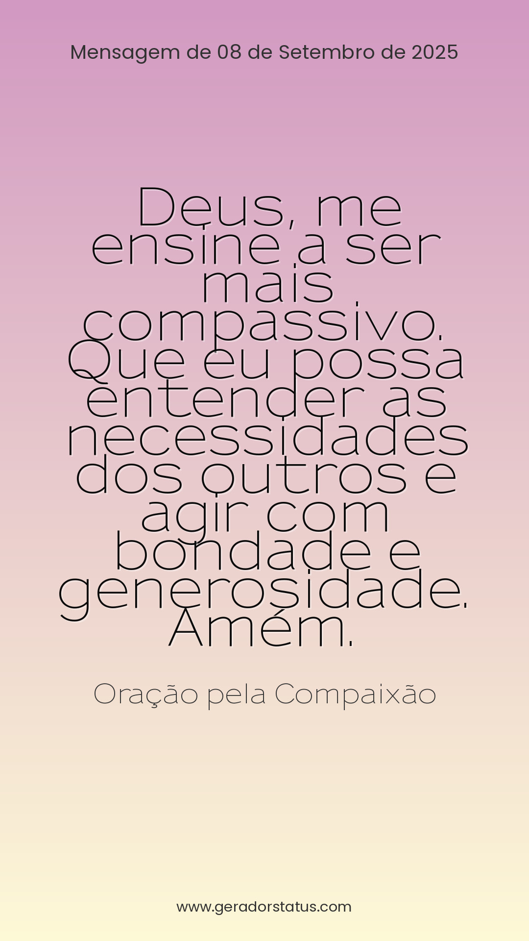 Status do dia: Oração Cristã