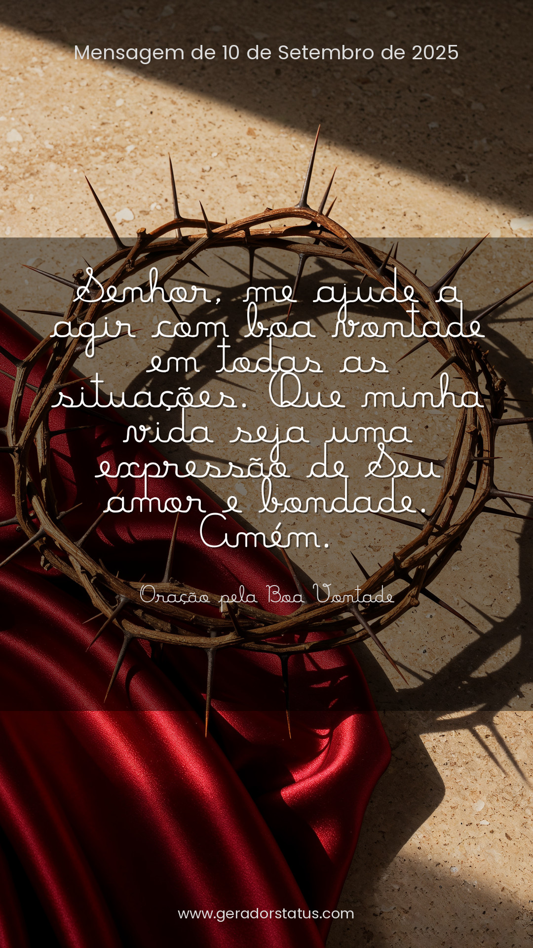 Status do dia: Oração Cristã