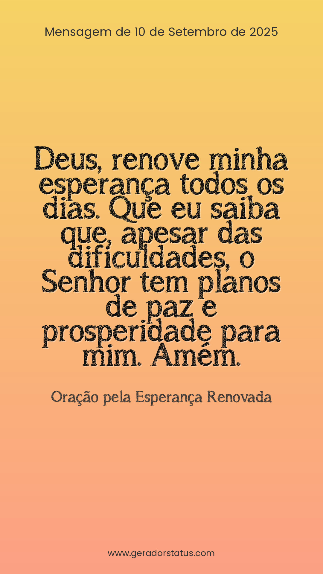 Status do dia: Oração Cristã