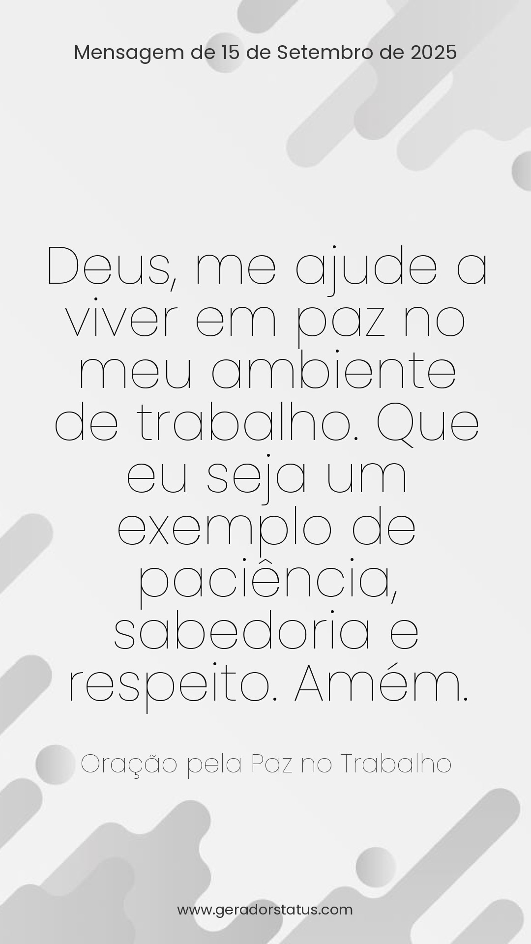 Status do dia: Oração Cristã