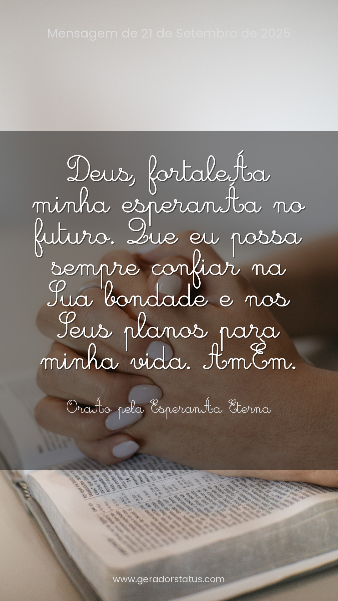 Status do dia: Oração Cristã