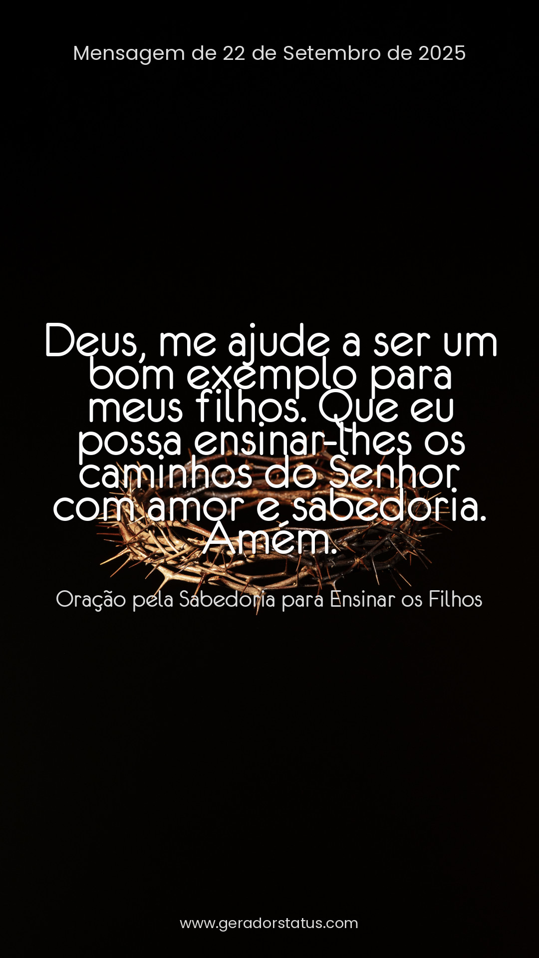 Status do dia: Oração Cristã