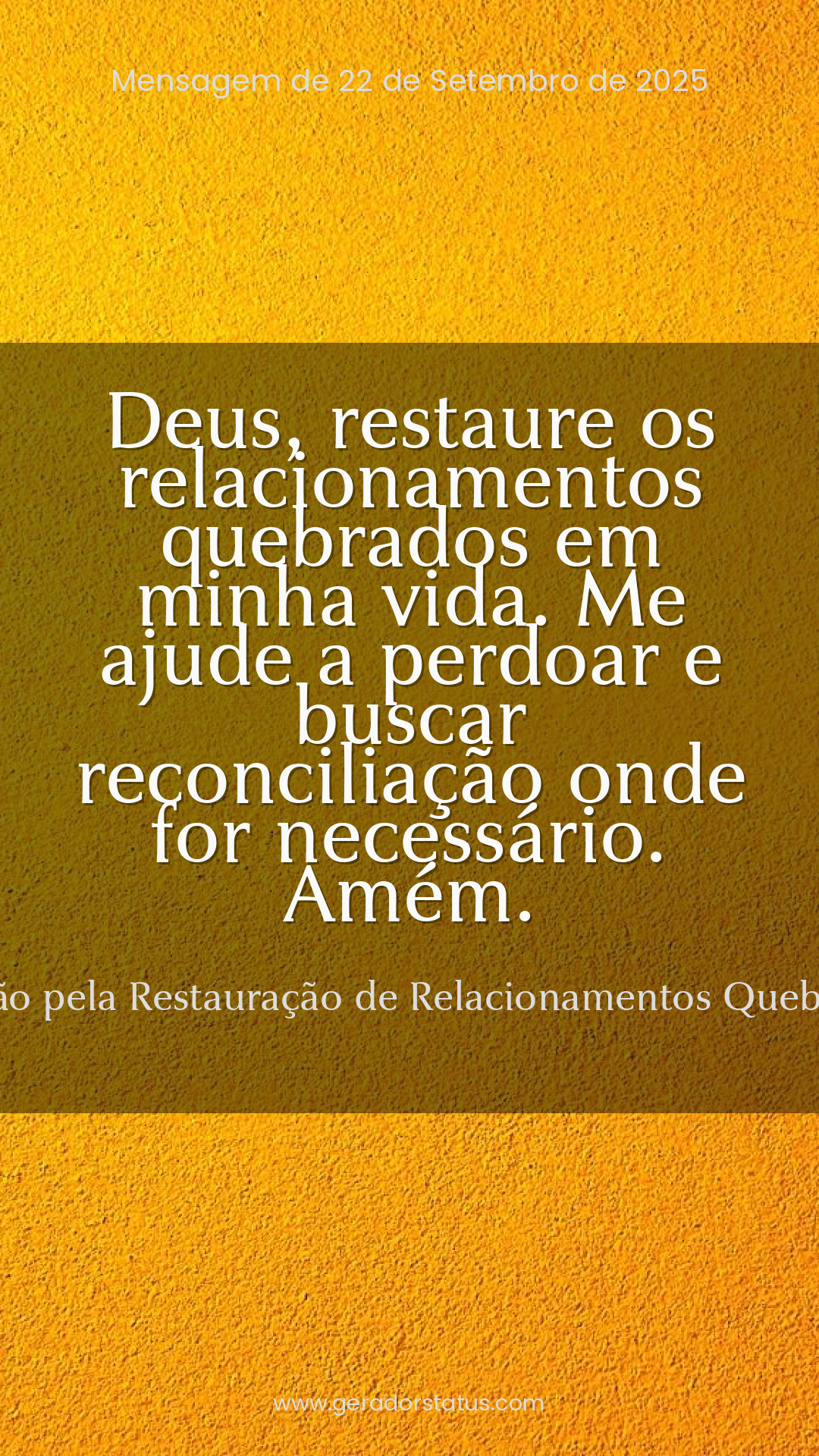 Status do dia: Oração Cristã