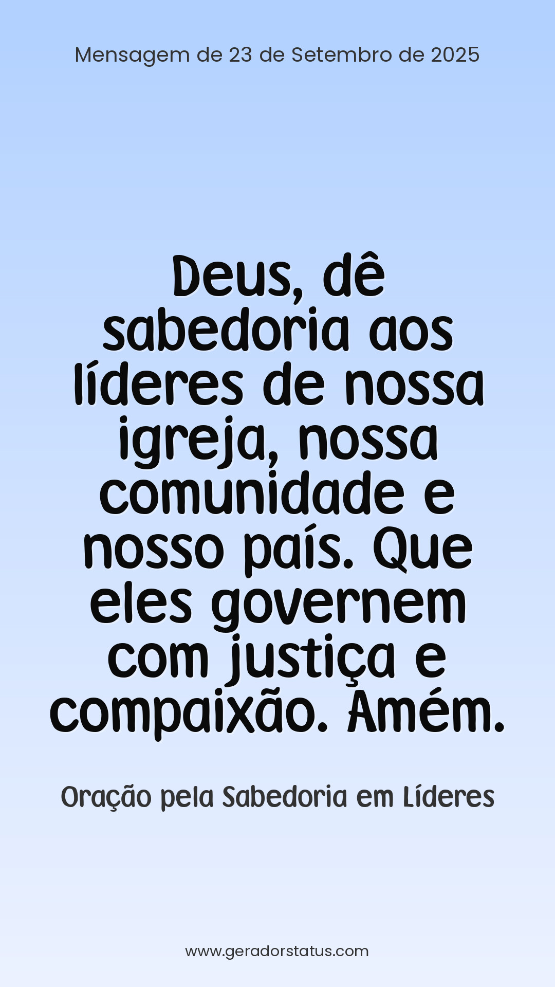 Status do dia: Oração Cristã