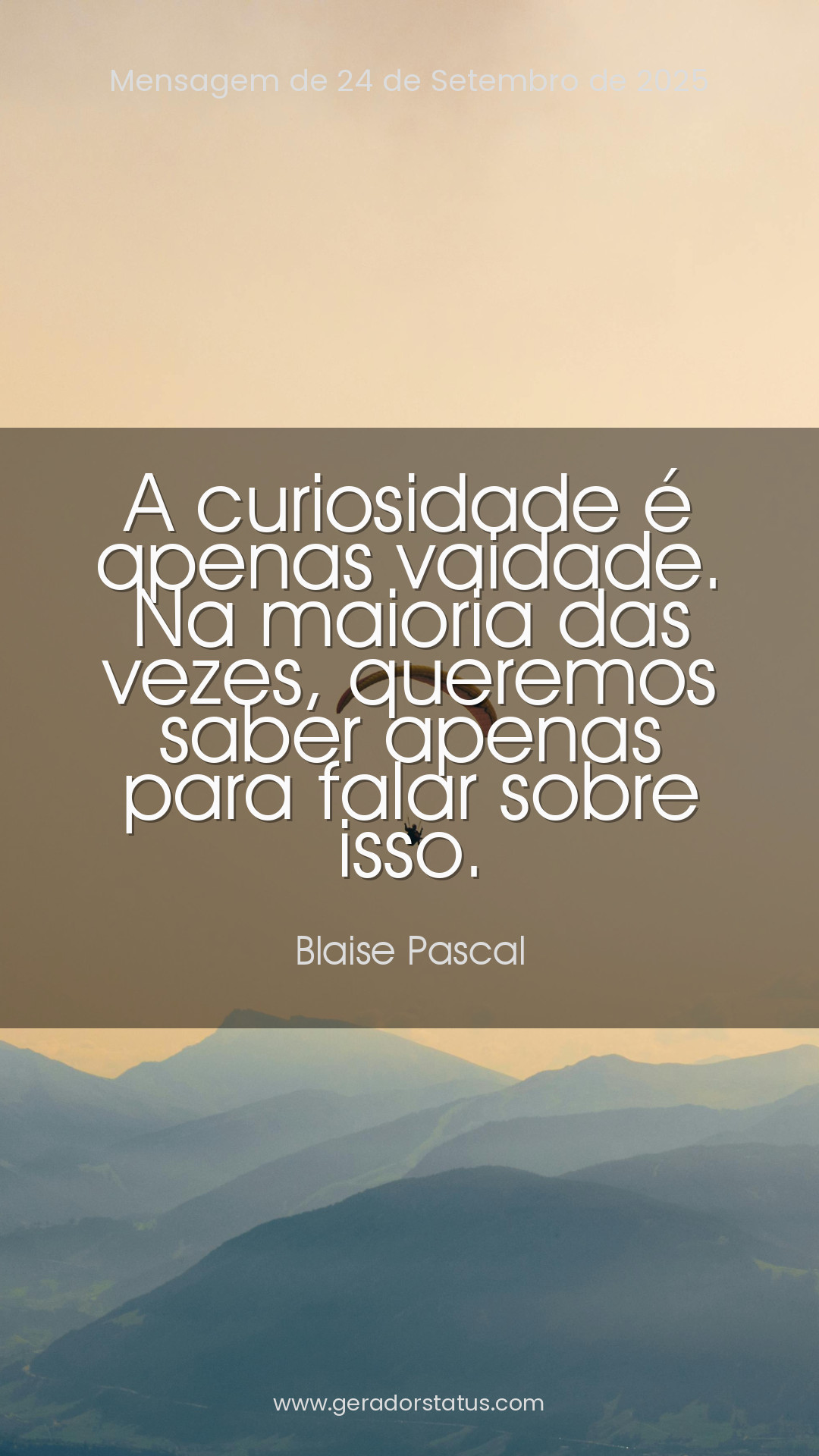 Status do dia: Reflexão