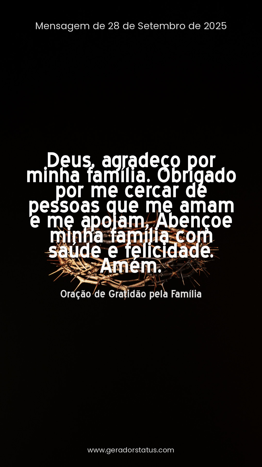 Status do dia: Oração Cristã