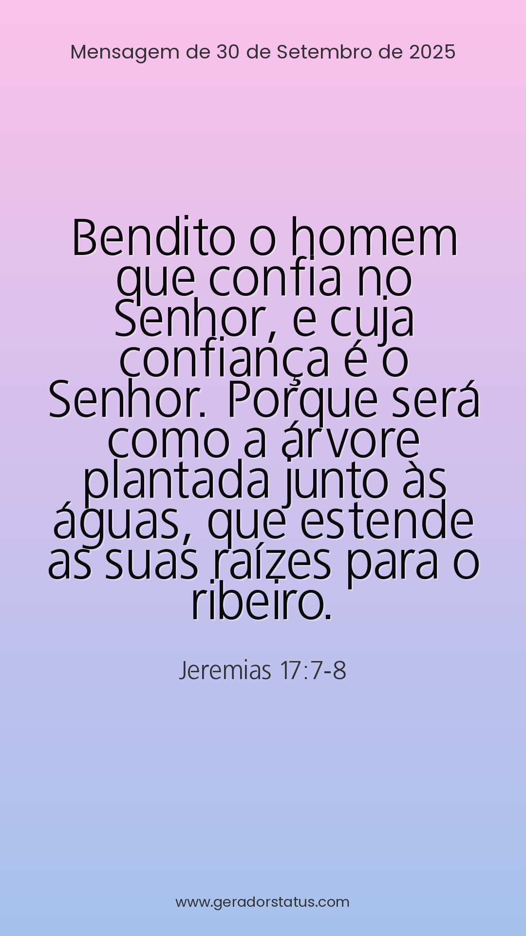 Status do dia: Versículo