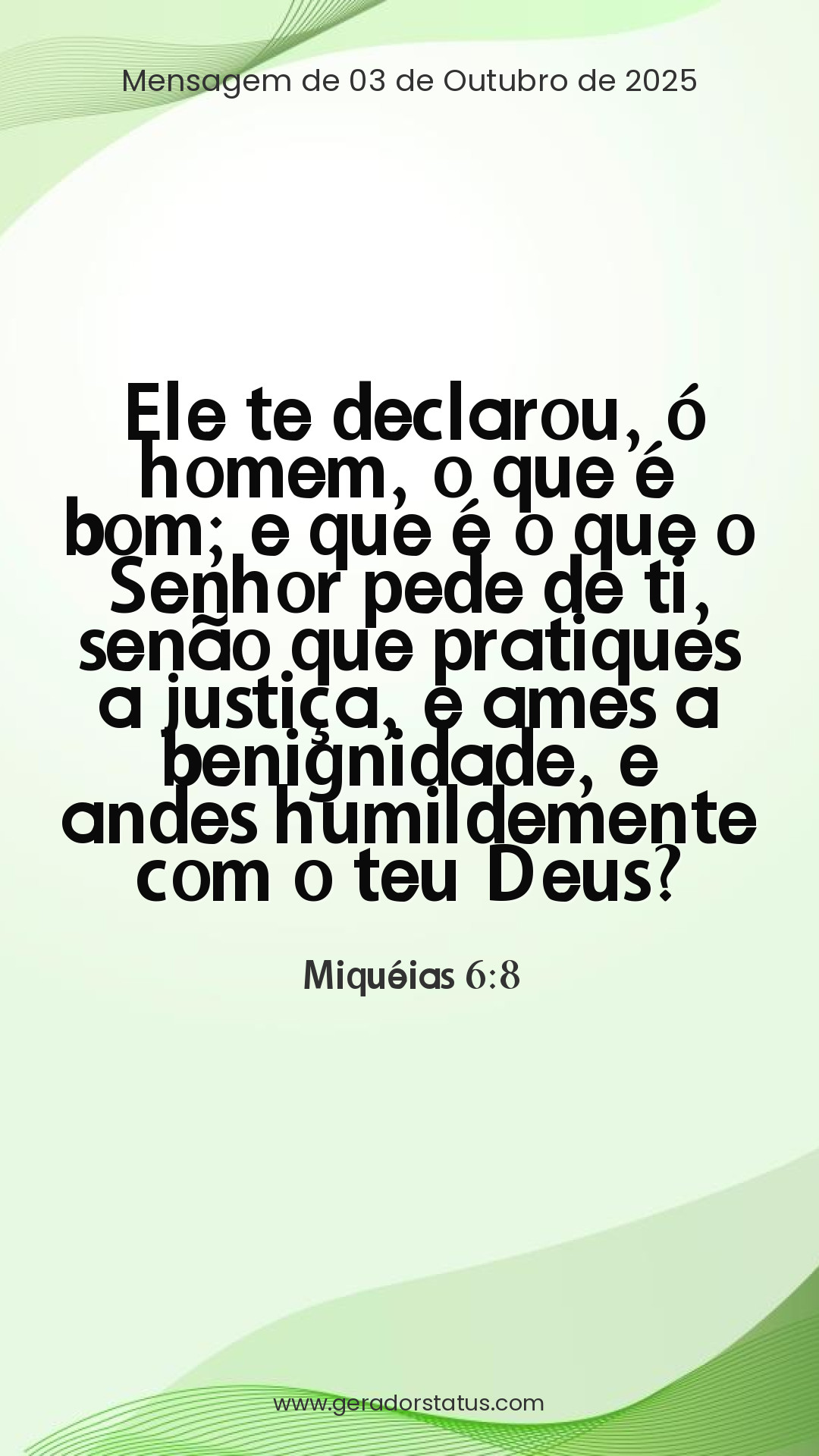 Status do dia: Versículo