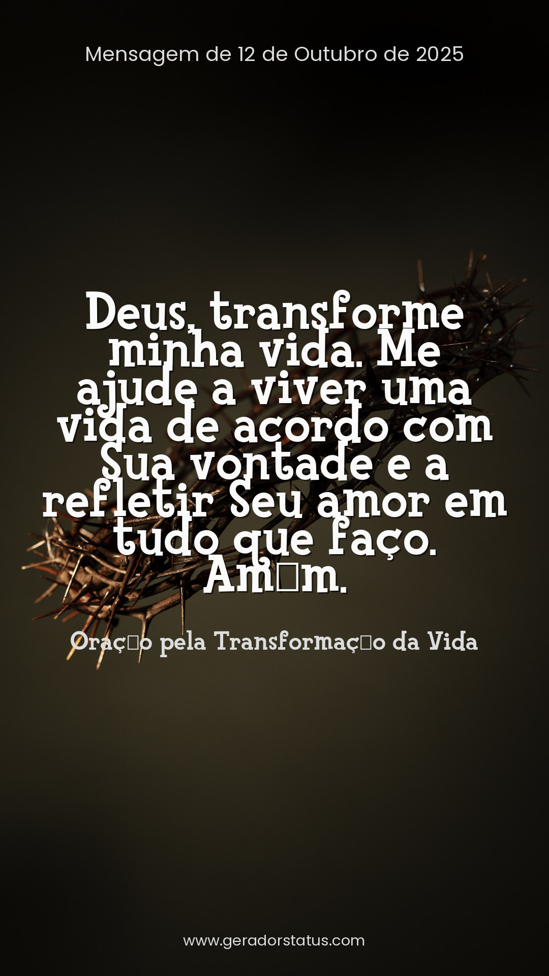 Status do dia: Oração Cristã