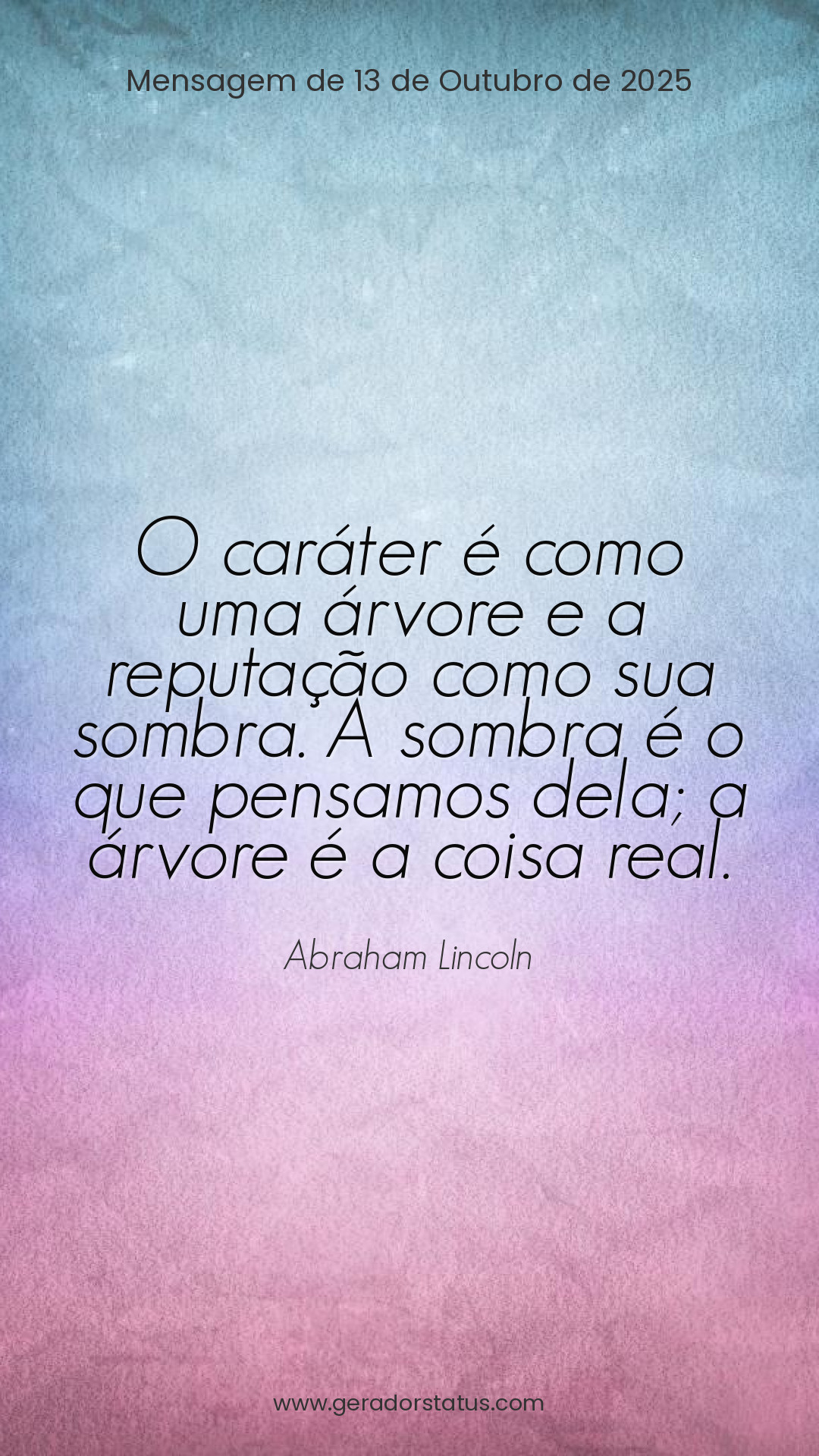 Status do dia: Reflexão