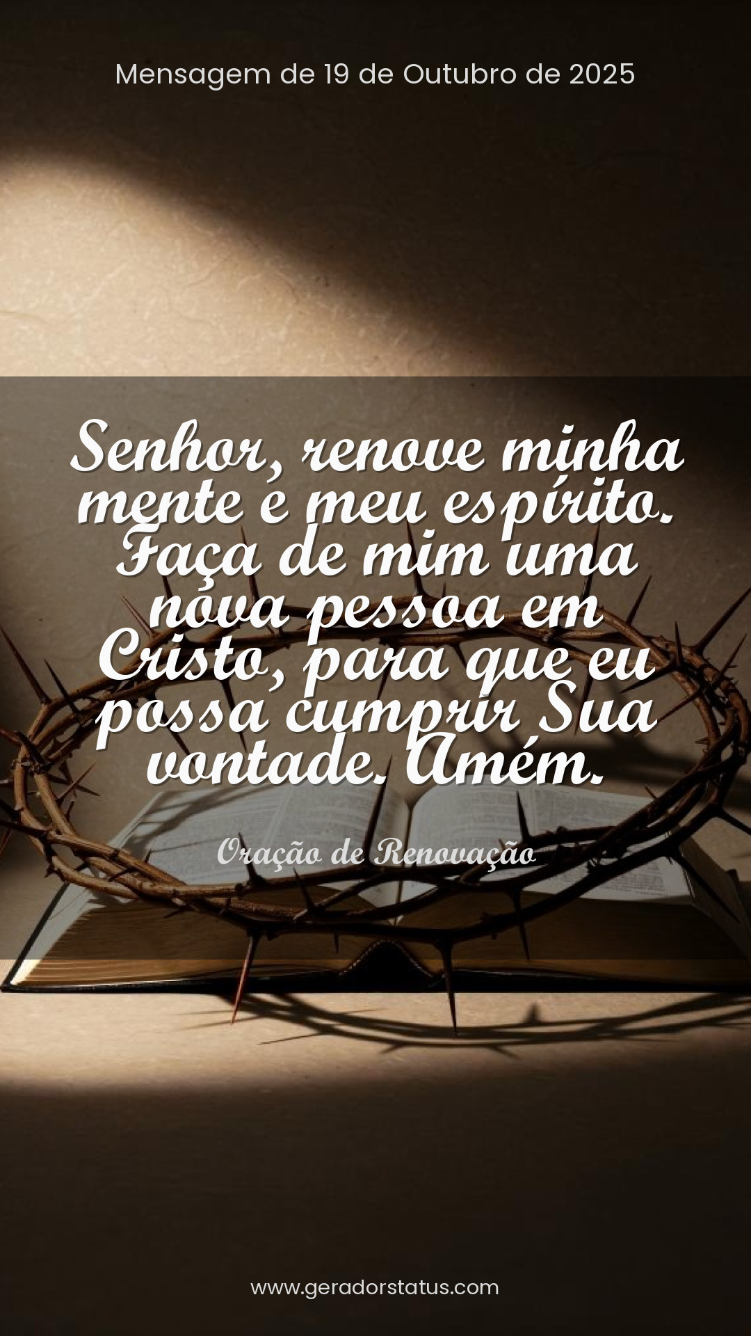 Status do dia: Oração Cristã