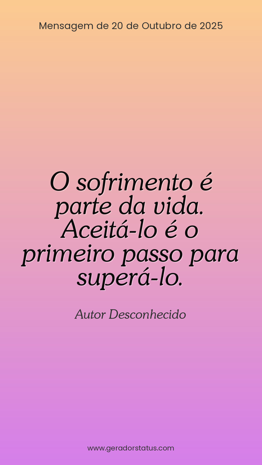 Status do dia: Reflexão