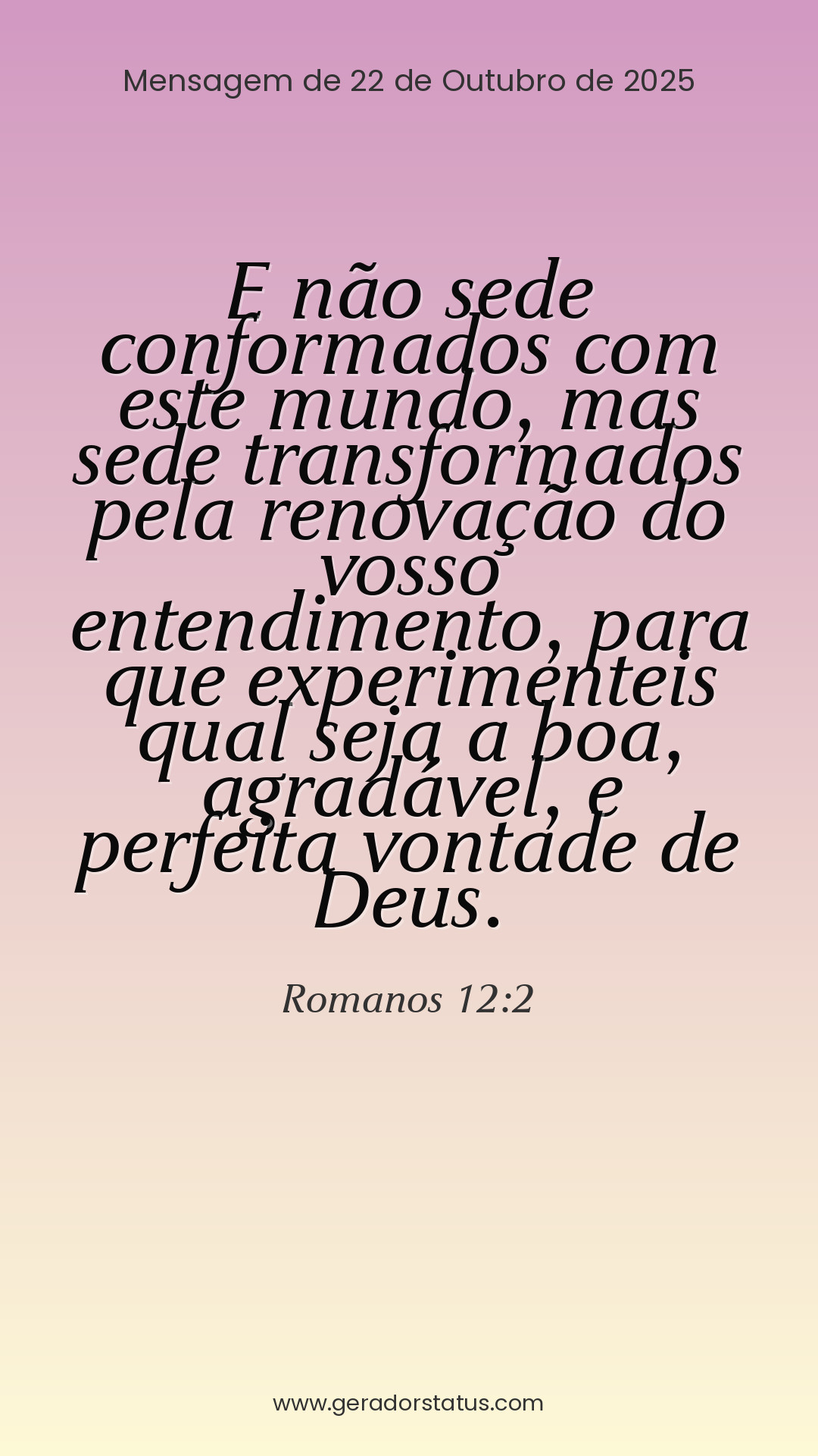 Status do dia: Versículo