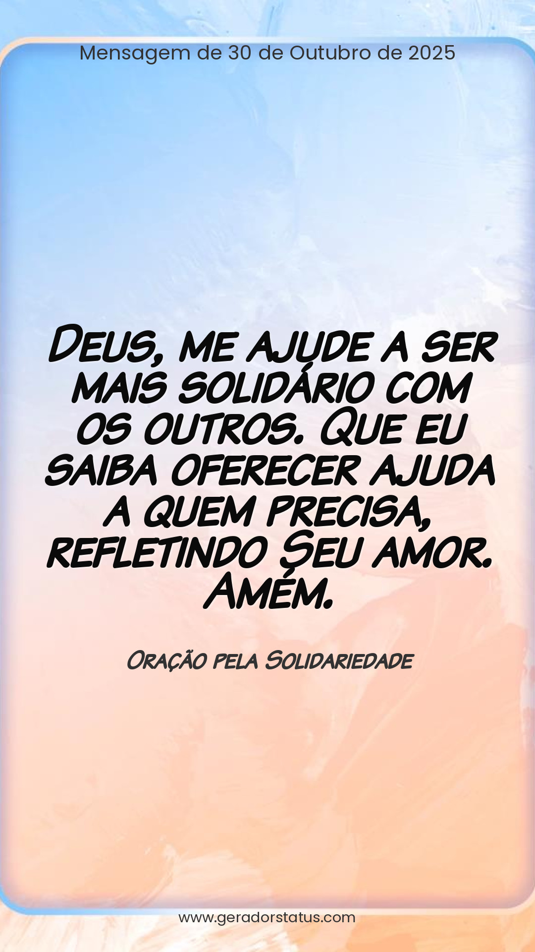 Status do dia: Oração Cristã