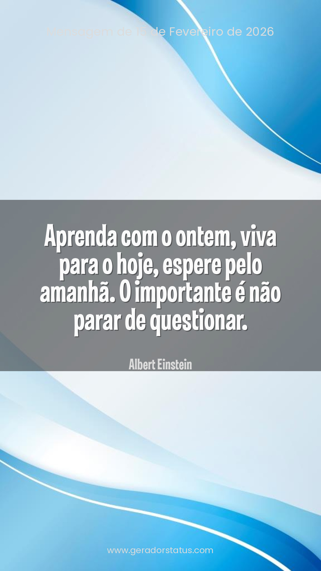 Status do dia: Reflexão