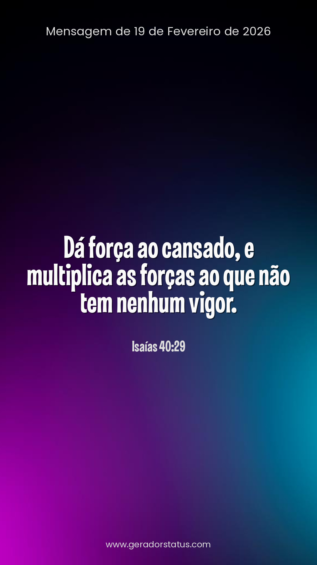 Status do dia: Versículo