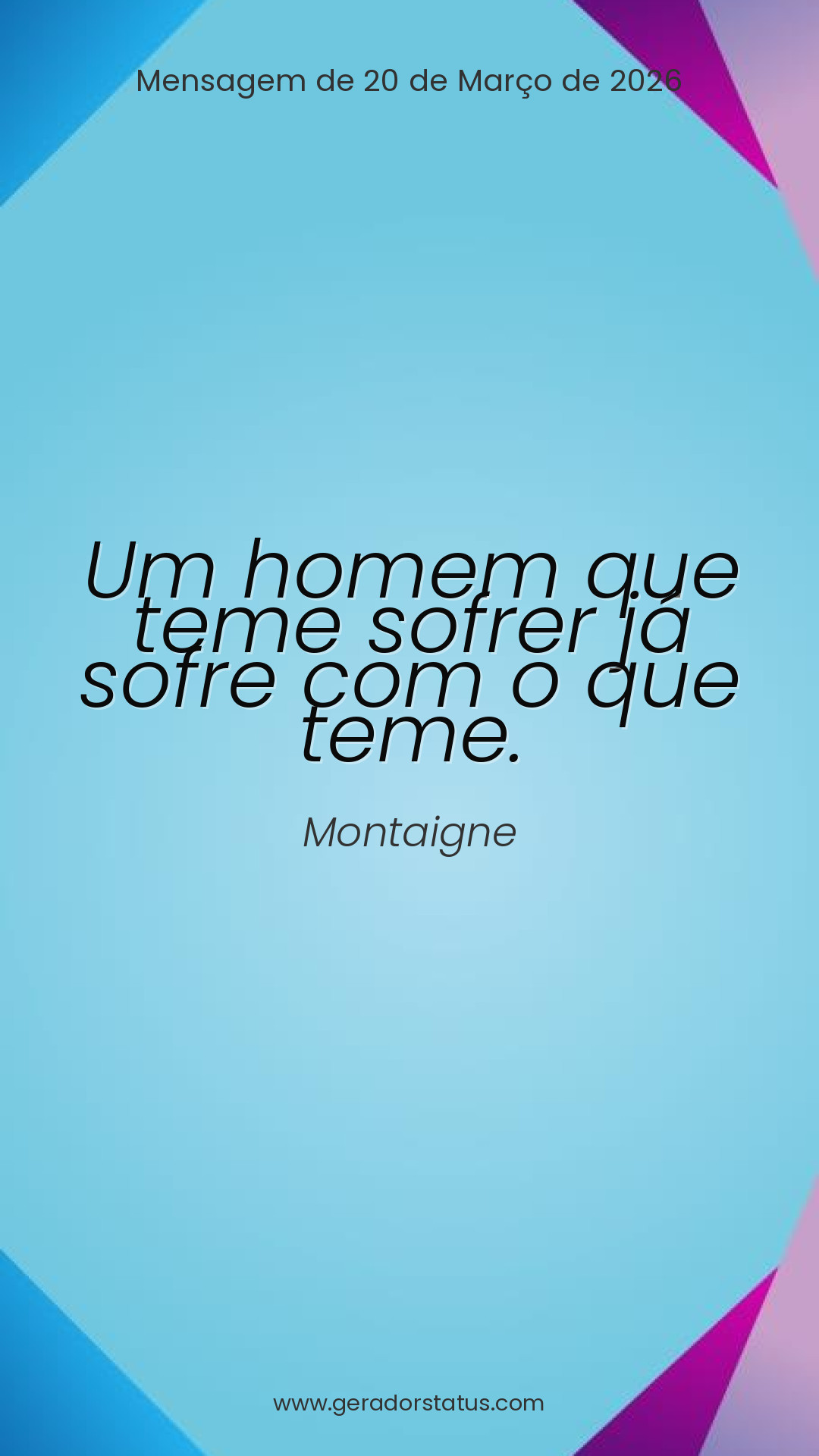 Status do dia: Reflexão