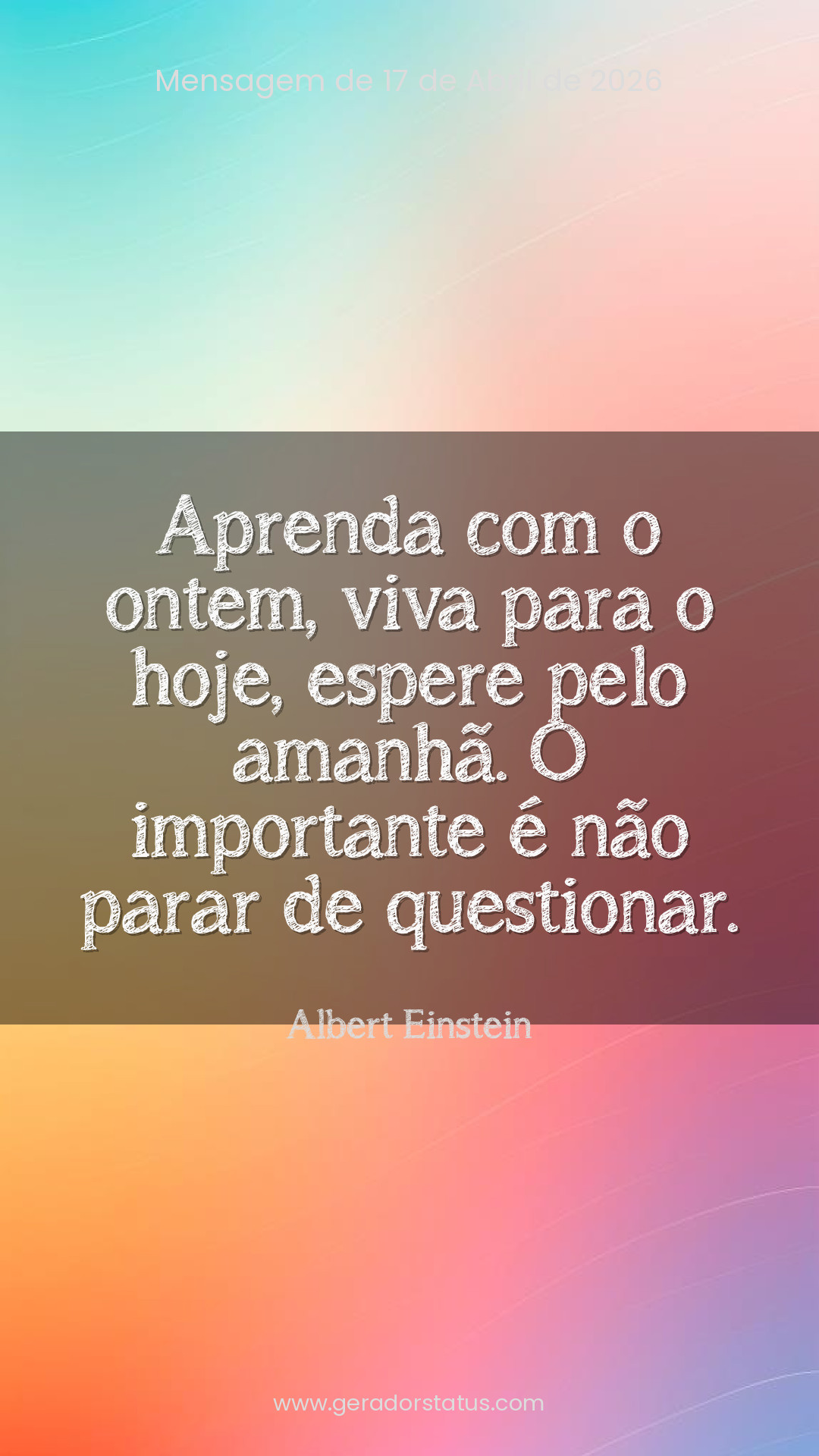 Status do dia: Reflexão