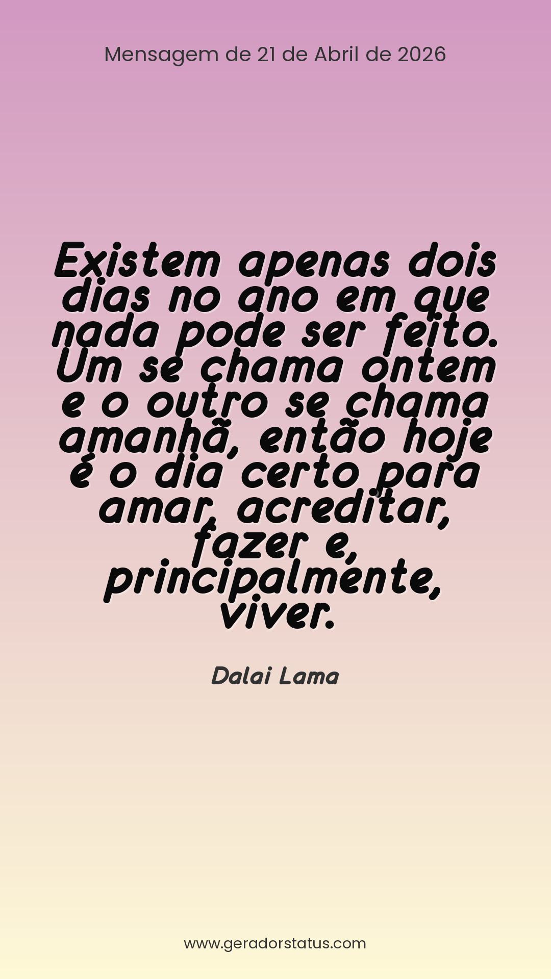 Status do dia: Reflexão