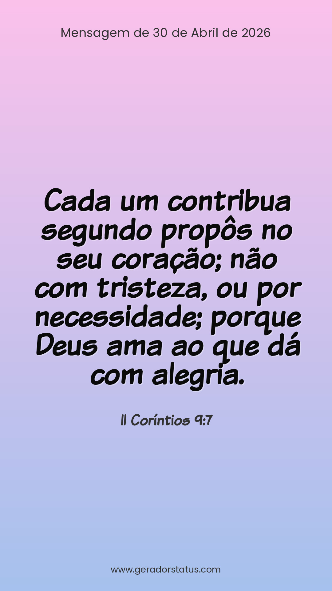 Status do dia: Versículo