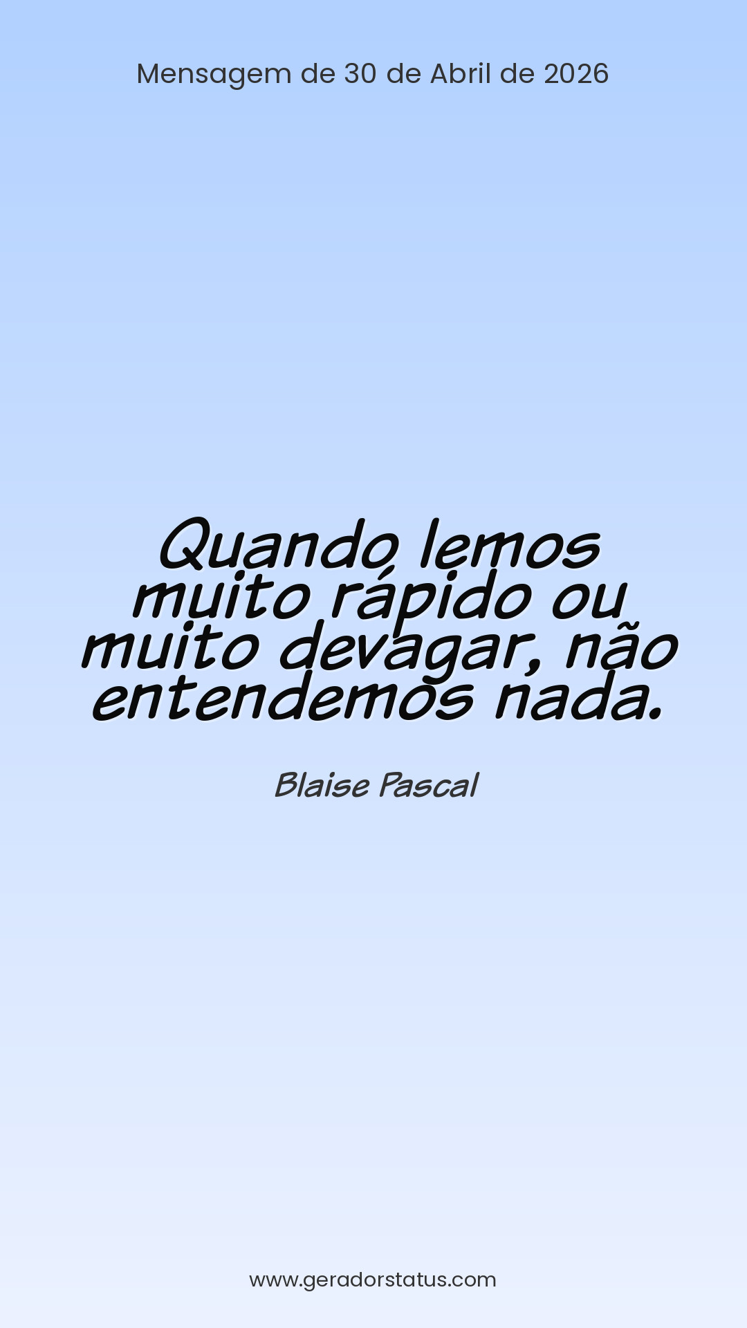 Status do dia: Reflexão