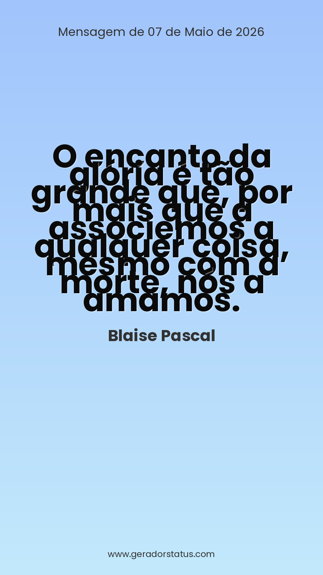 Status do dia: Reflexão